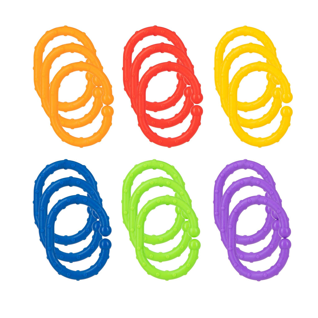 Linkables Teething Toys - Primary Colors - 18 pack (V8NF)