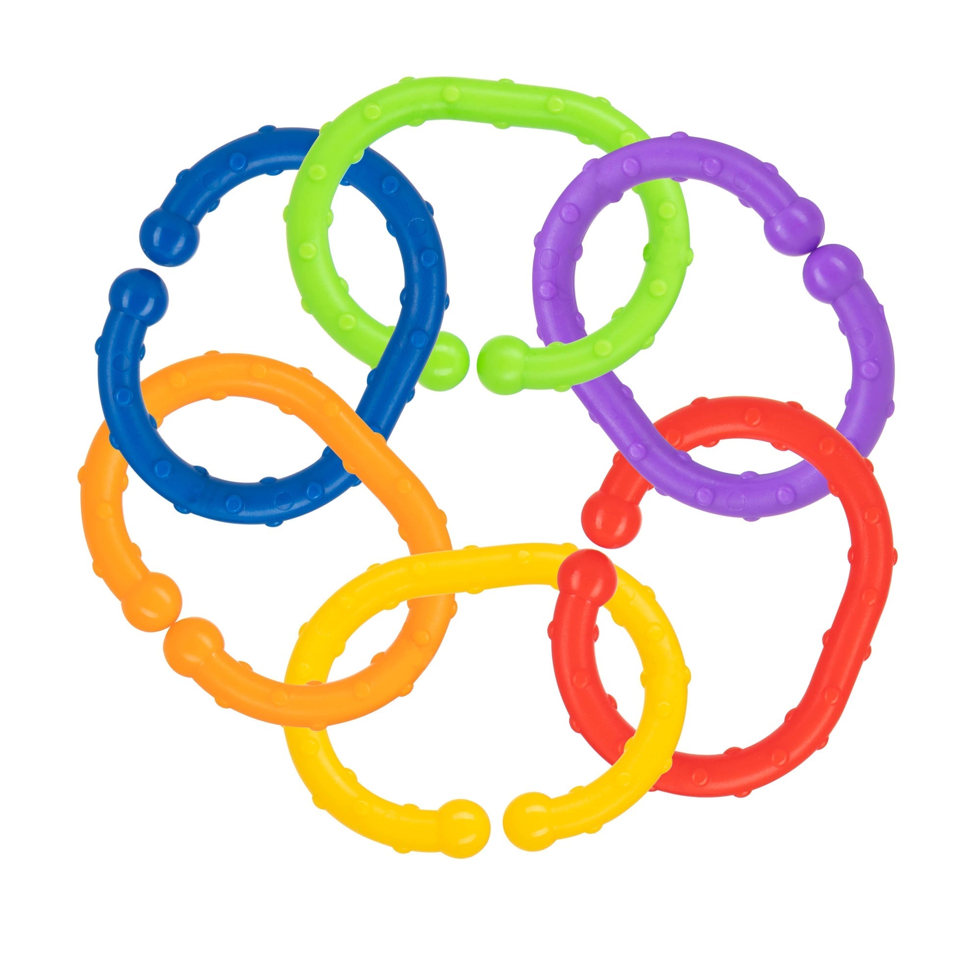 Linkables Teething Toys - Primary Colors - 18 pack (V8NF)
