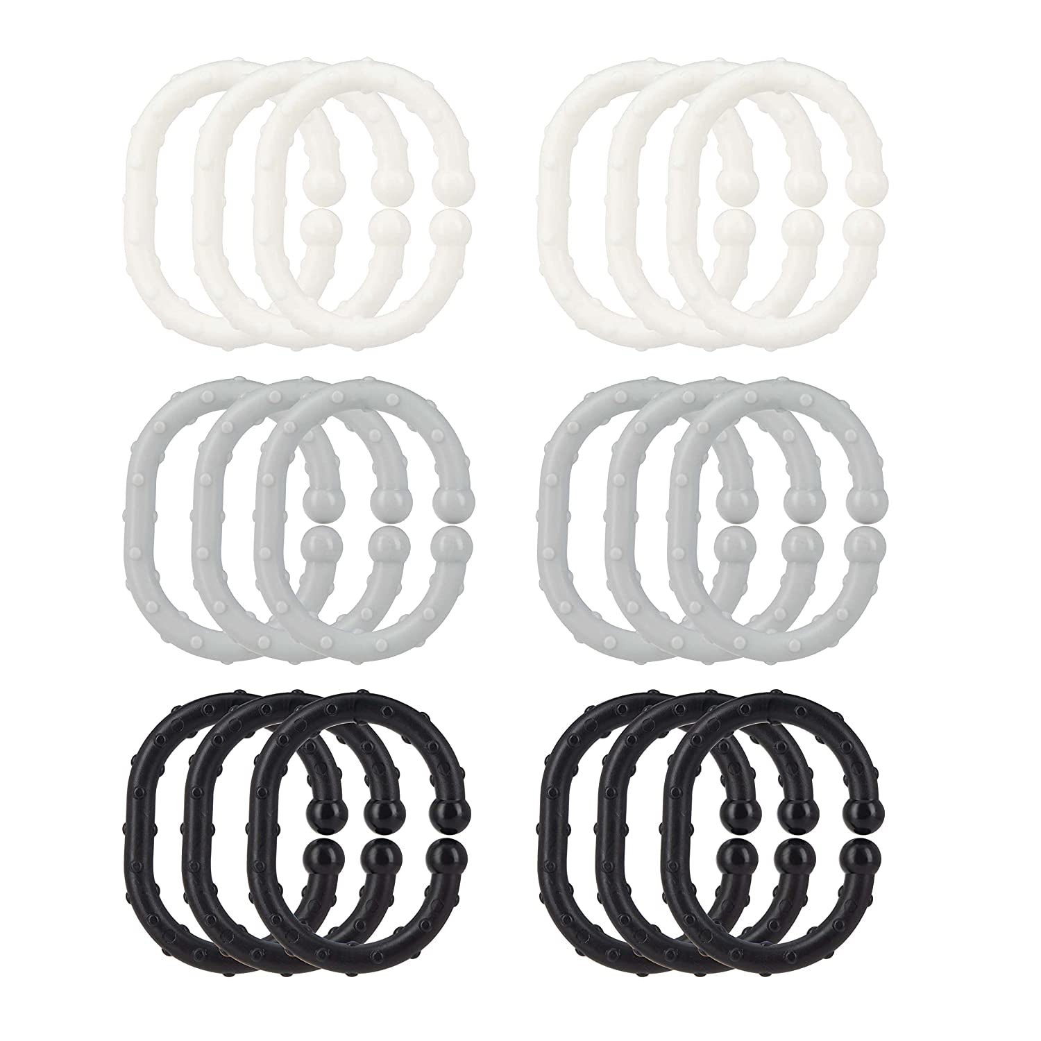Linkables Teething Toys - Black, Grey, & White - 18 pack (GTST)
