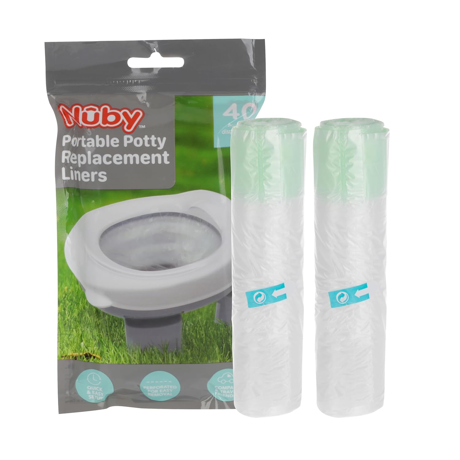 Portable Potty Replacement Liners | 40 Count (F5NB)