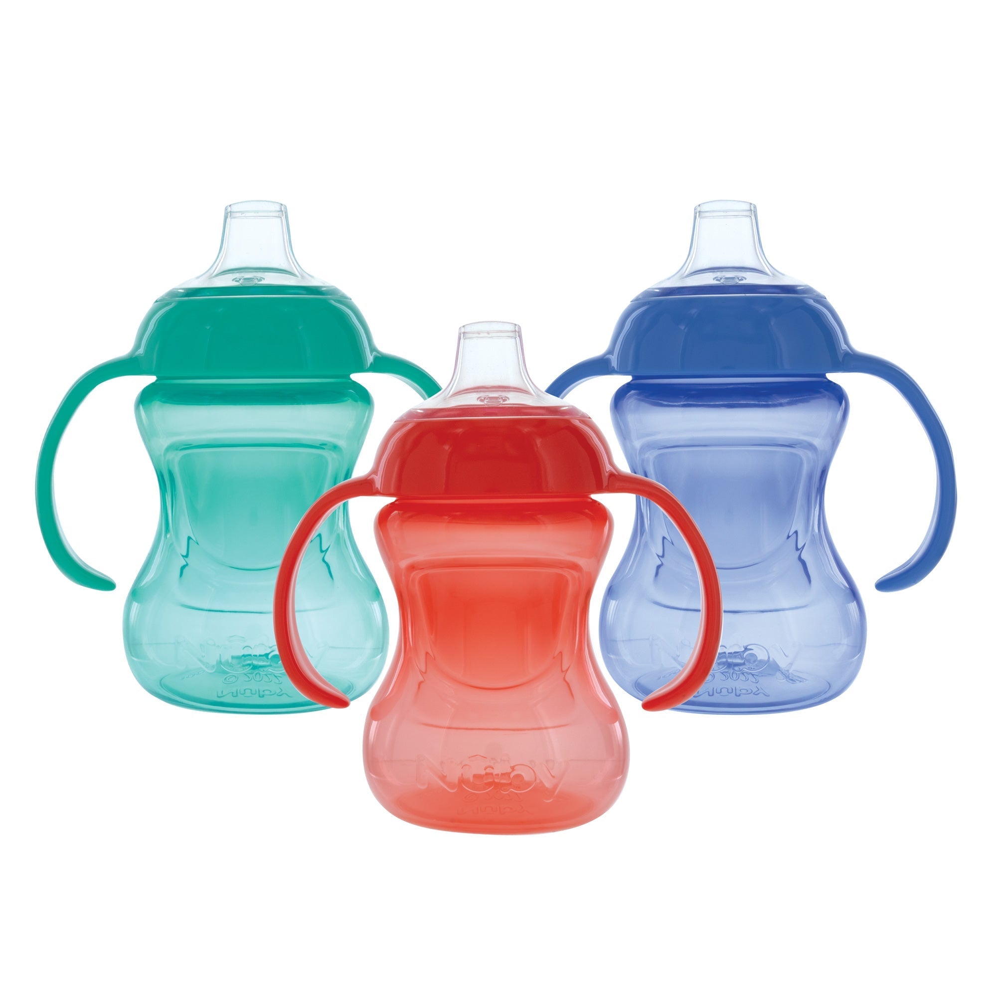 2-Handle Mini Grip N’ Sip Training Sippy Cup (3 Pack) | Green/Red/Blue (IEHO)