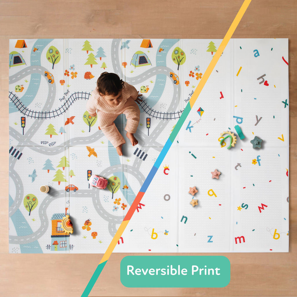 Reversible Floor Mat | Cars & Roads (FQCL)