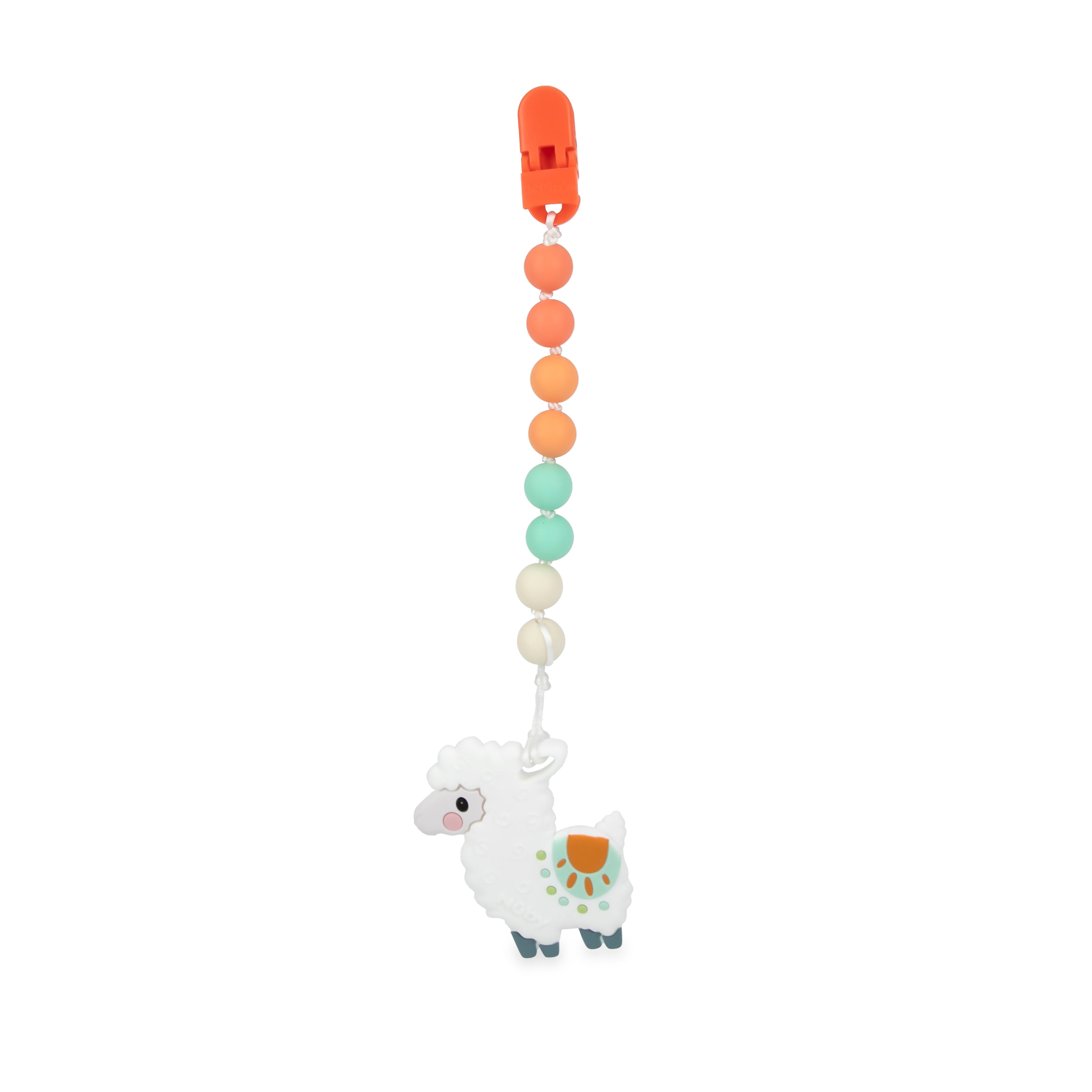 Silicone Teether with Pacifier Clip | Llama (XTQV)