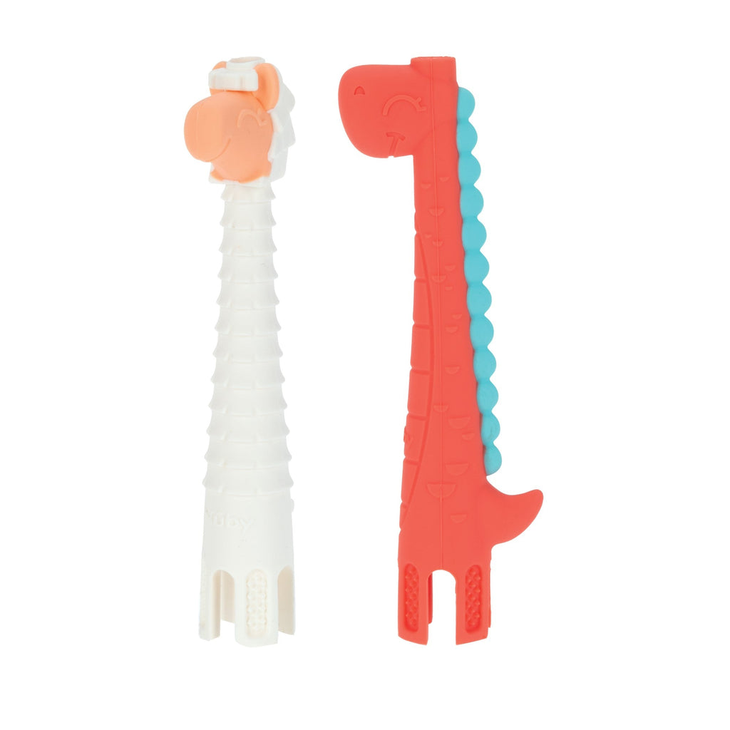 Sensory Tube Teethers (2 Pack) | White & Red (HRO9)
