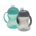 Clik-It Soft Spout Grip N' Sip Trainer Cup (2 Pack) | Aqua/Grey (DSIV)