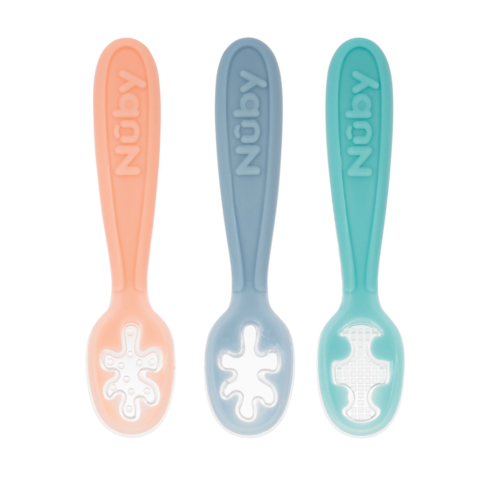 Baby's First Spoons | Aqua, Peach, & Light Blue (4FCI)