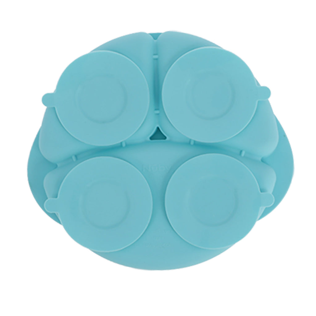 Round Silicone Suction Plate & Lid (2 Pack) | Orange / Aqua (YPPA)