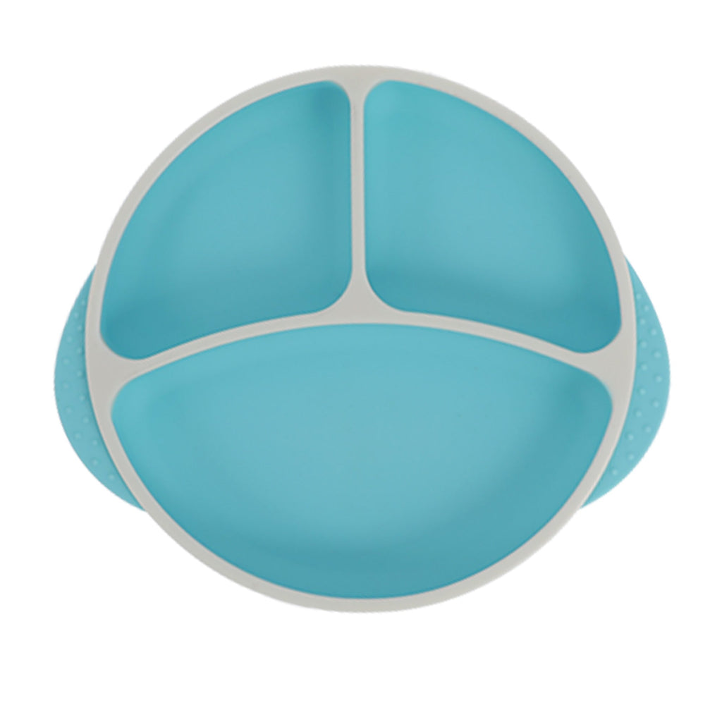 Round Silicone Suction Plate & Lid (2 Pack) | Orange / Aqua (YPPA)