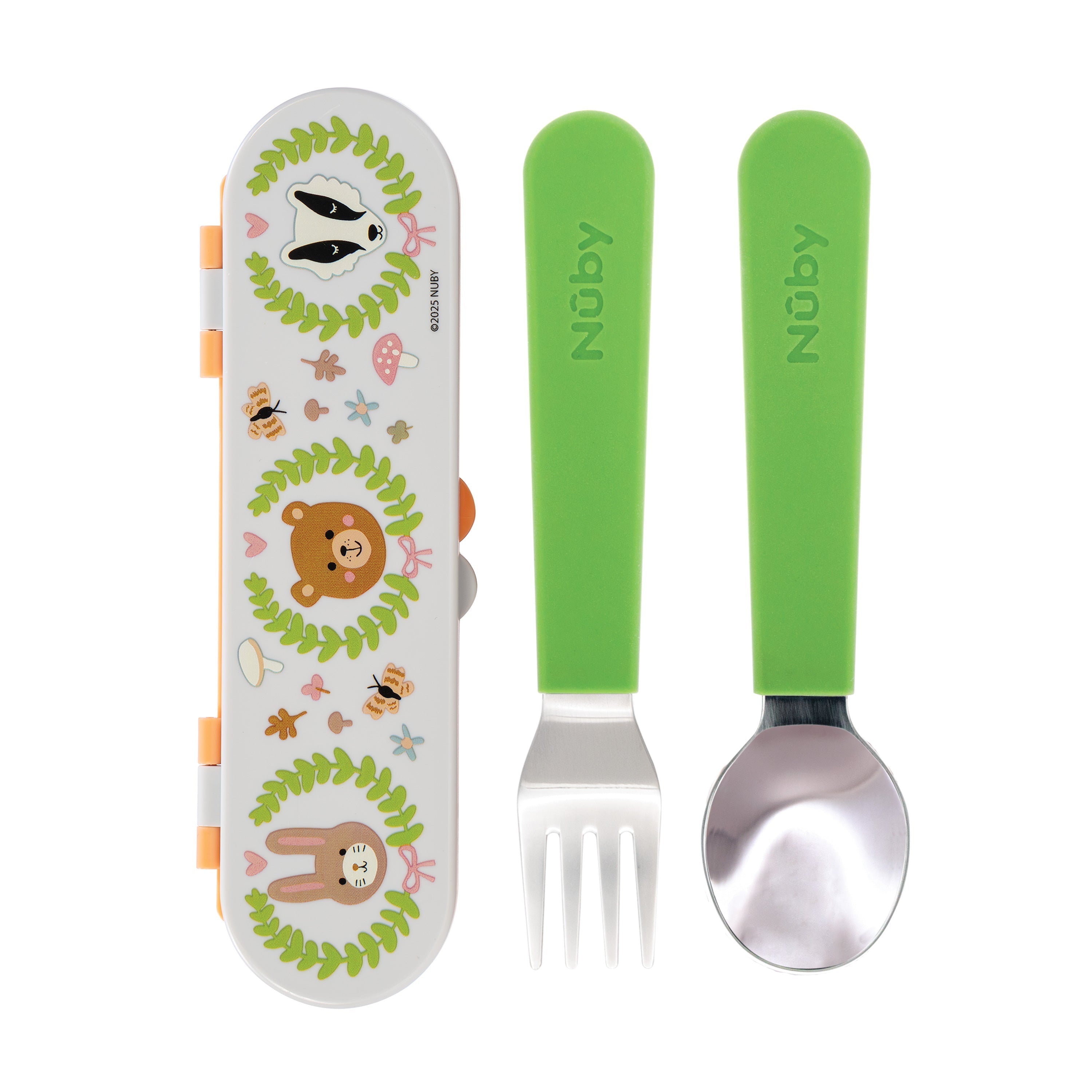 Stainless Steel Toddler Utensil Set | Forest Animals (HJTO)