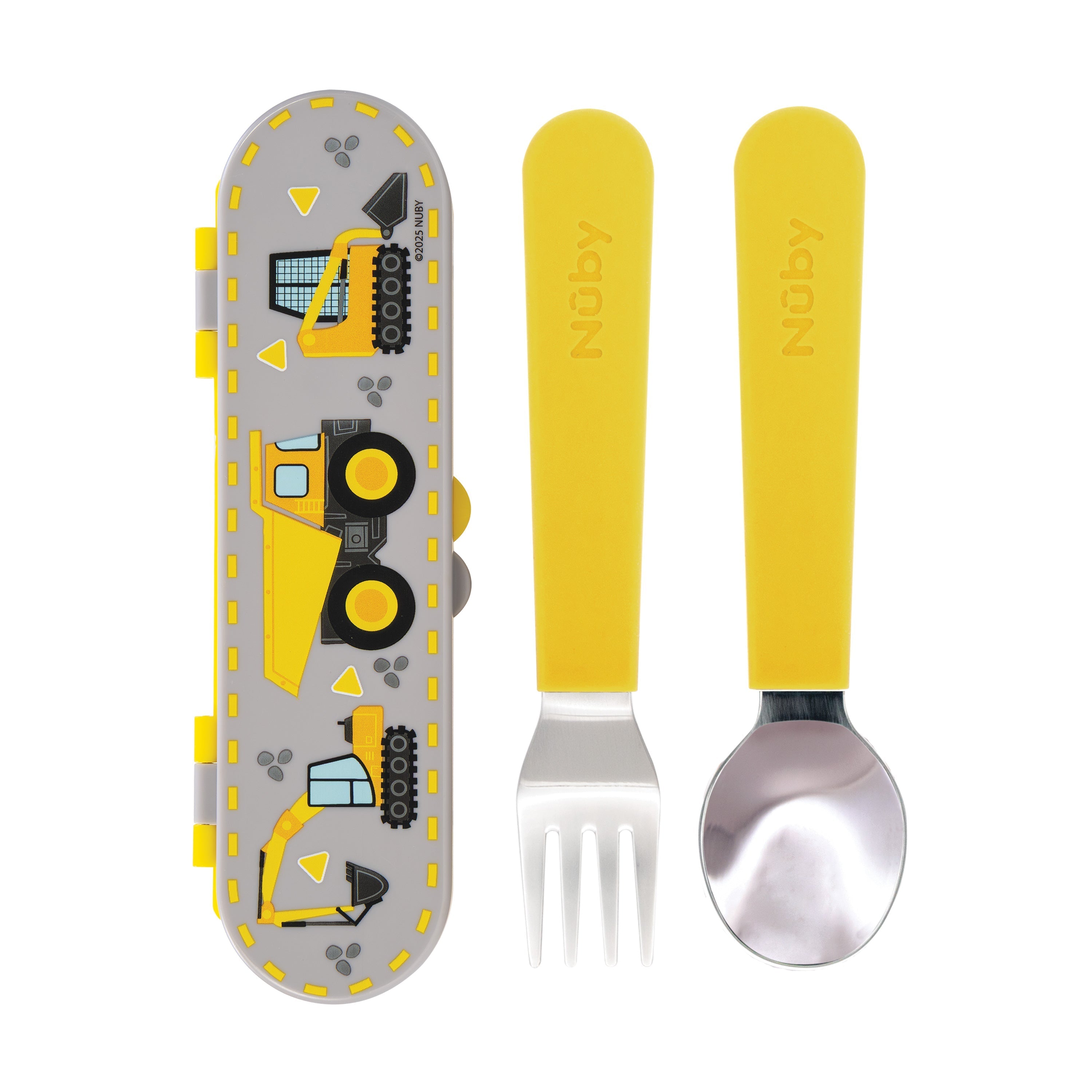 Stainless Steel Toddler Utensil Set | Construction Zone (VNIR)