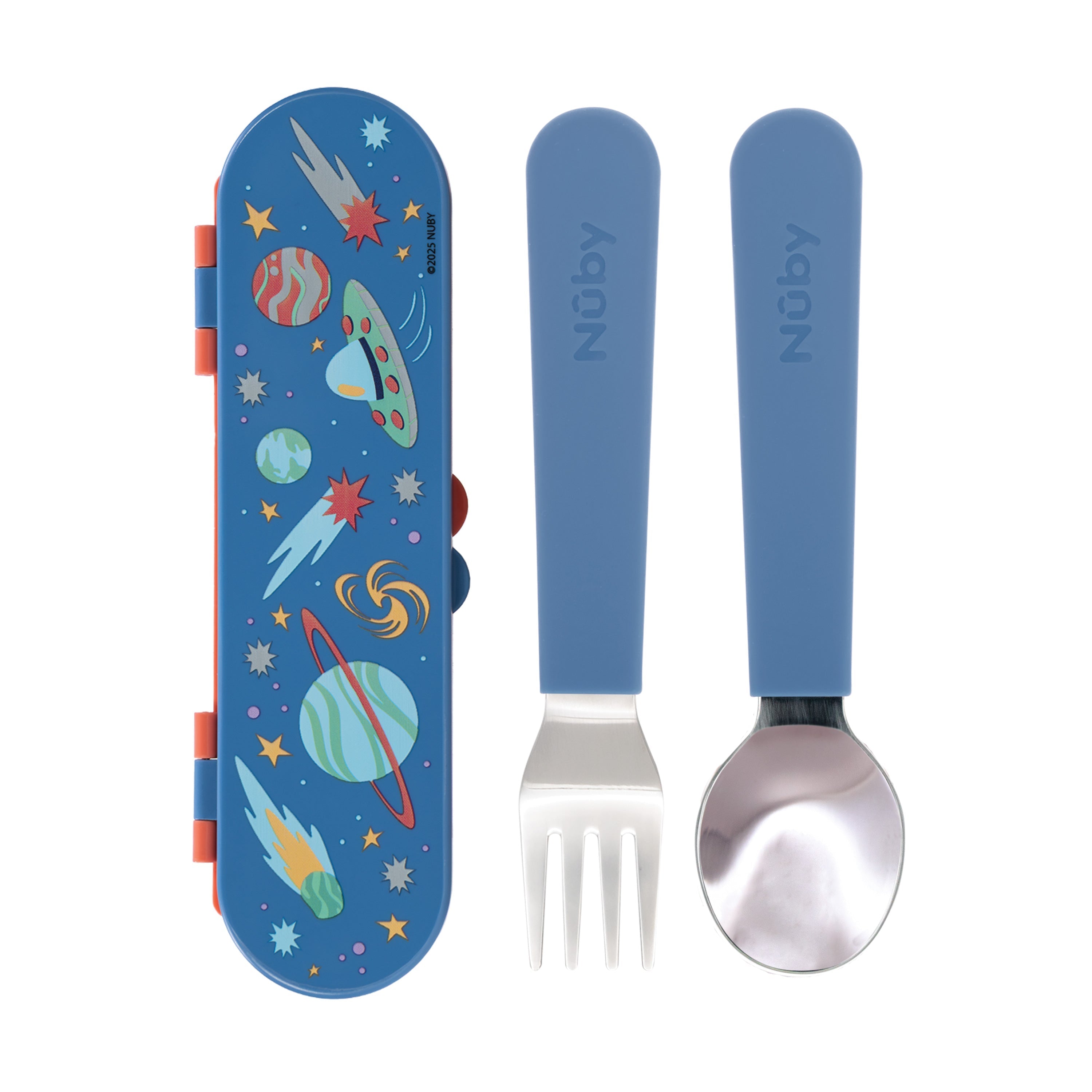 Stainless Steel Toddler Utensil Set | Outer Space (08WE)