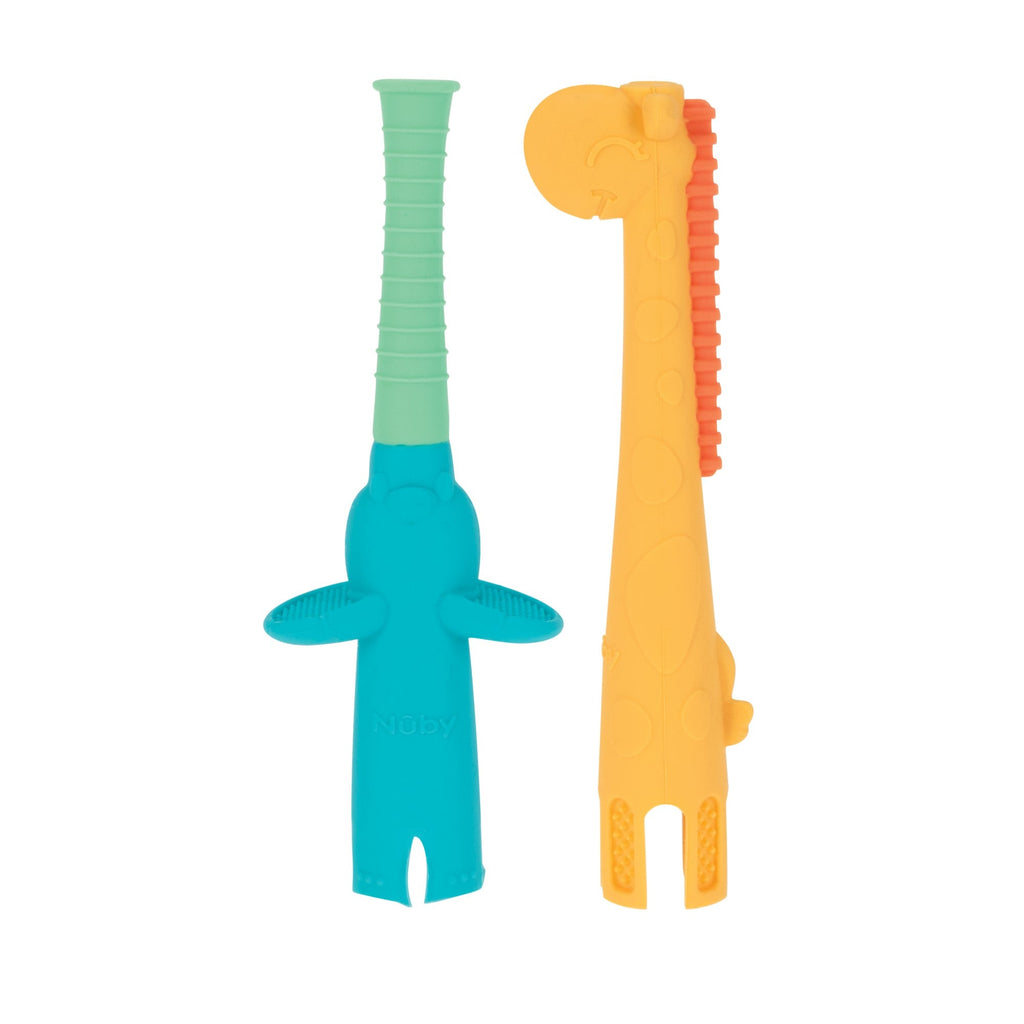 Sensory Tube Teethers (2 Pack) | Aqua & Yellow (Q8QA)