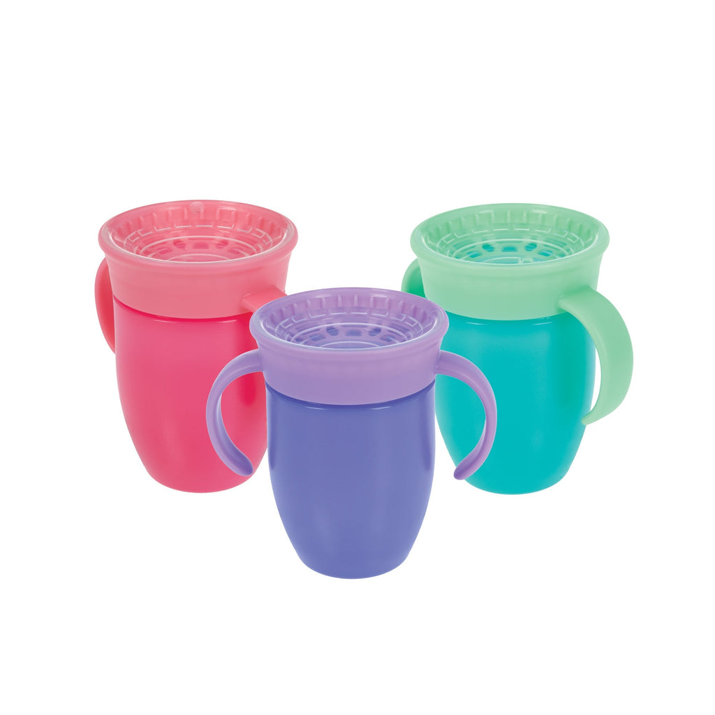 360 Wonder Cup with Handles (3 Pack - 5 oz) | Purple/Pink/Aqua (KEAV)