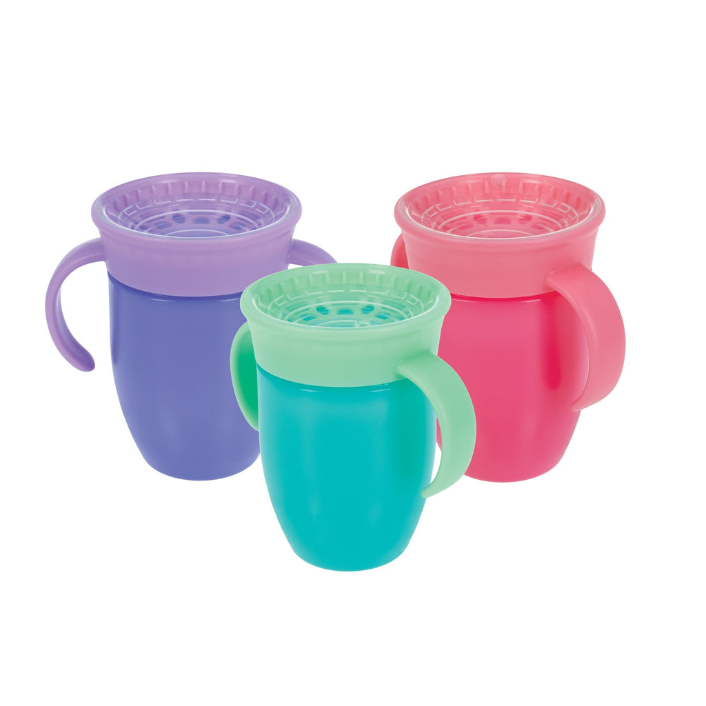 360 Wonder Cup with Handles (3 Pack - 7 oz) | Purple/Pink/Aqua (W1ZG)