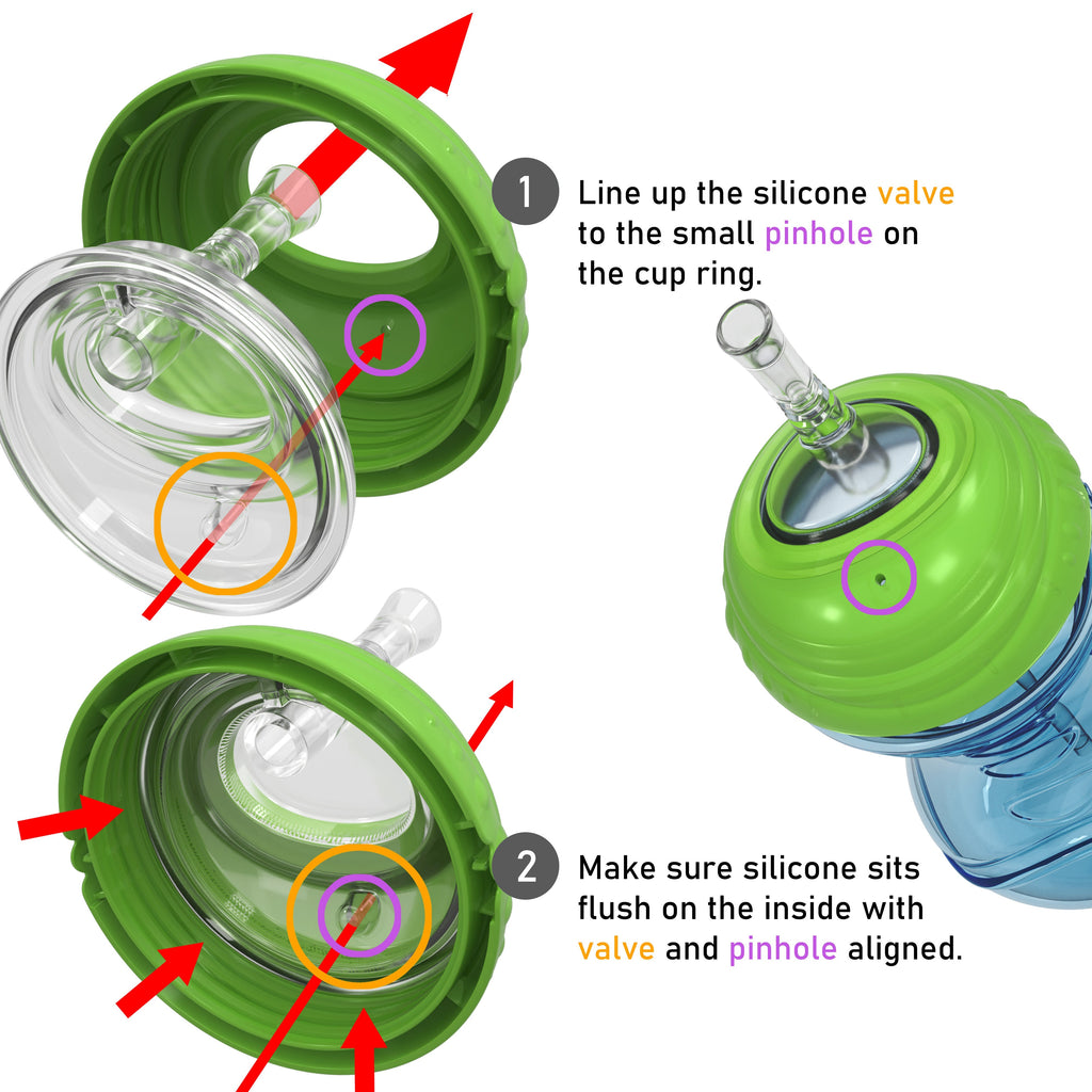 Clik-It Flex Straw Leakproof Sippy Cup (3 Pack) (FDGY)