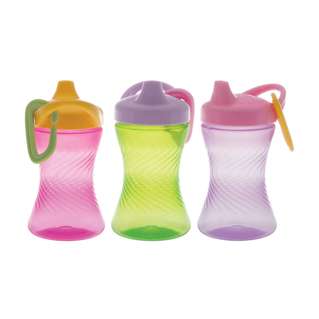 Hard Spout Sippy Cup with Carabiner (3 Pack) | Pink/Green/Purple (NVNH)