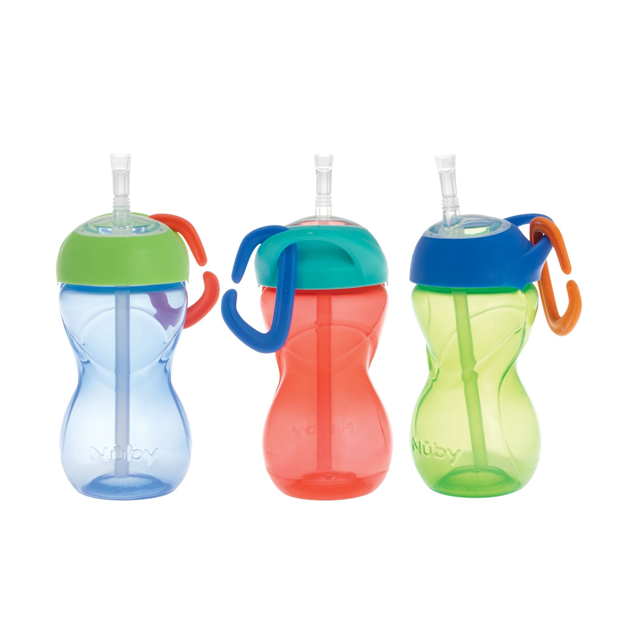 Clik-it Travel Straw Cup with Carabiner (3 Pack) | Red/Green/Blue (WHVG)