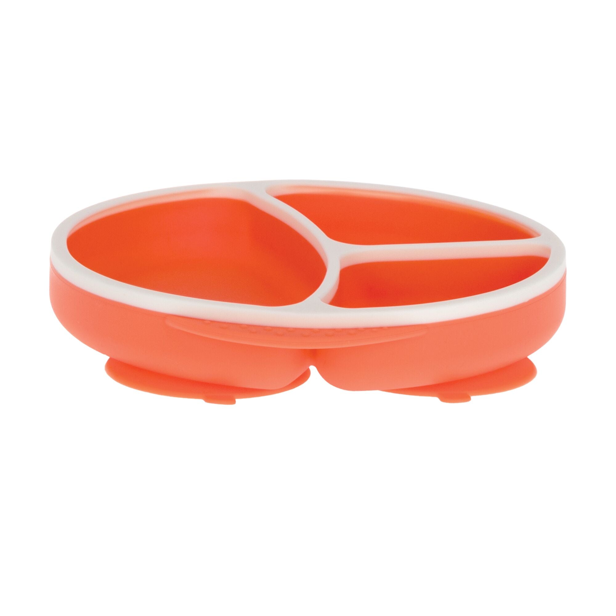 Round Silicone Suction Plate & Lid (2 Pack) | Orange / Aqua (YPPA)