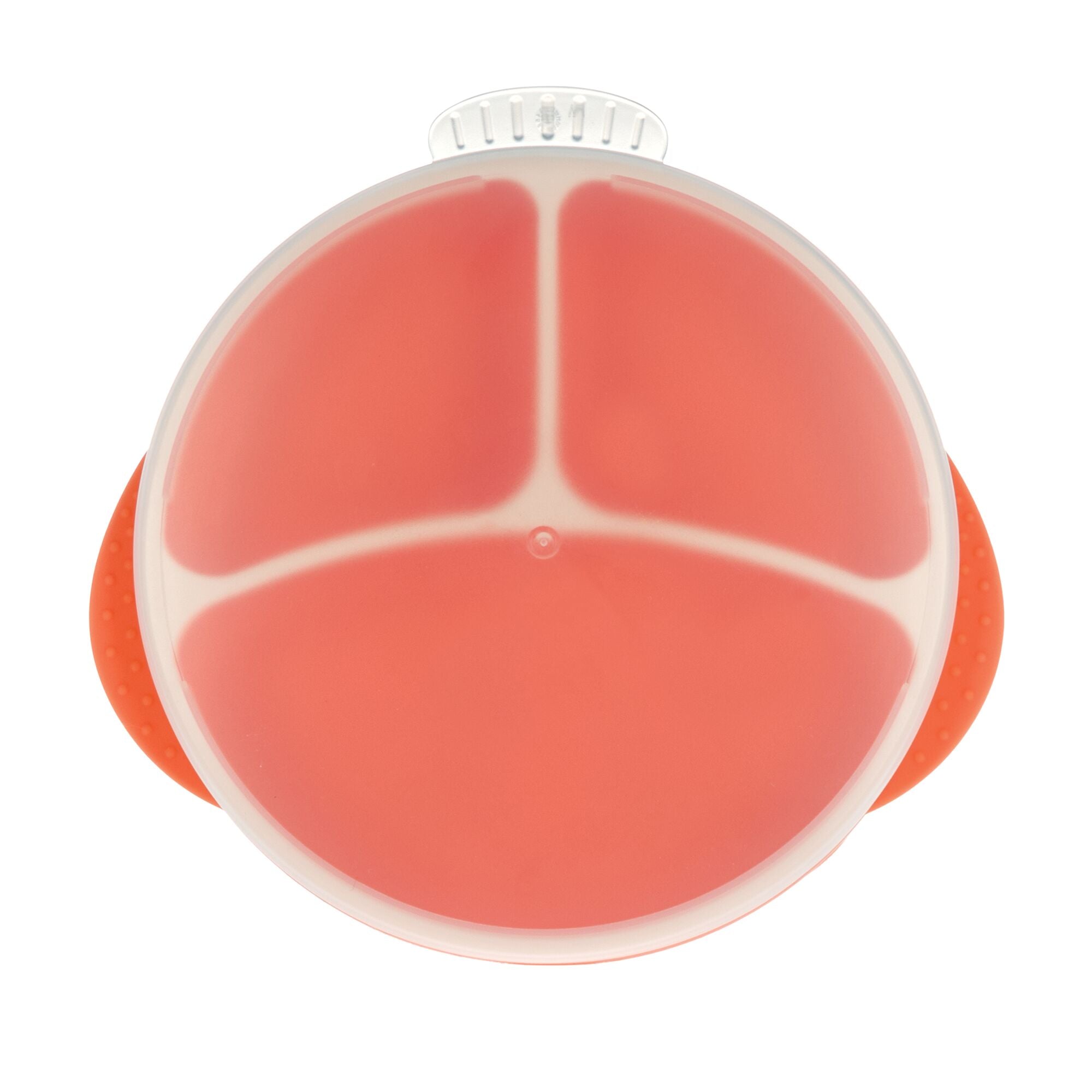 Round Silicone Suction Plate & Lid (2 Pack) | Orange / Aqua (YPPA)