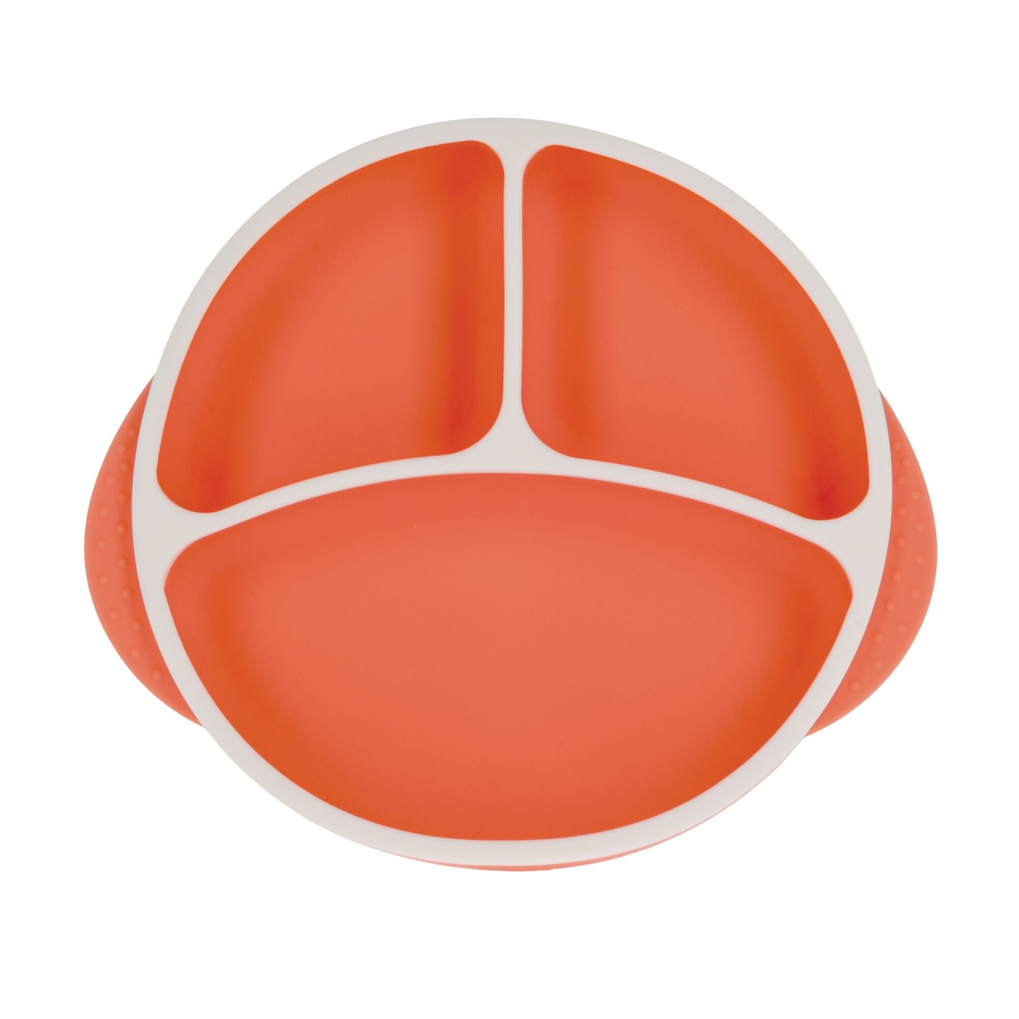 Round Silicone Suction Plate & Lid (2 Pack) | Orange / Aqua (YPPA)