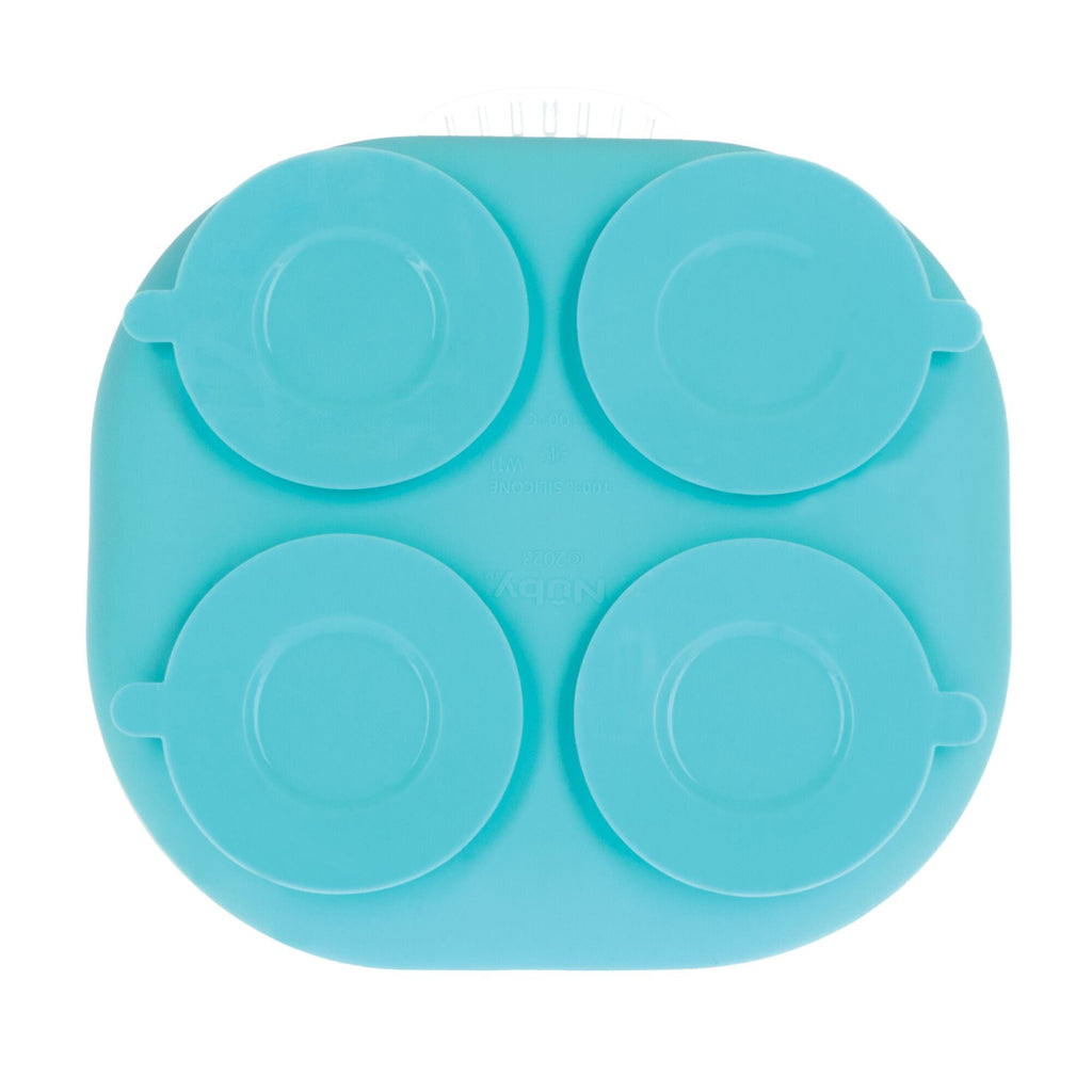 Rectangular Silicone Suction Plate (2 Pack) | Coral / Aqua (6Z3Q)