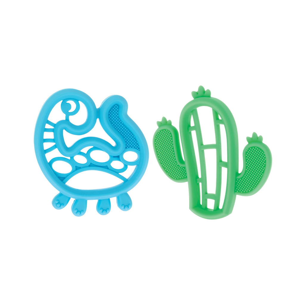Silicone Mini Teethers (2 Pack) | Dino & Cactus (OHUW)