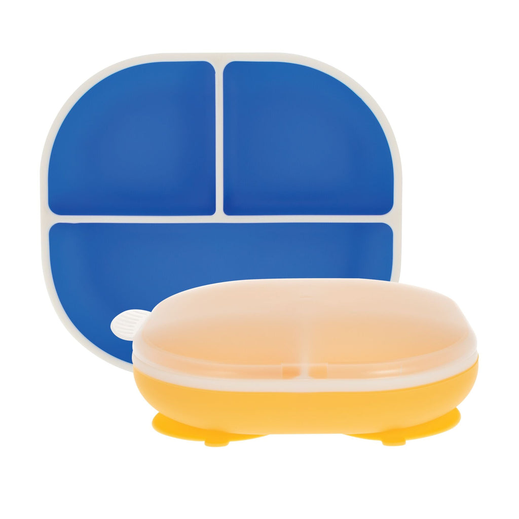 Rectangular Silicone Suction Plate (2 Pack) | Yellow / Blue (1G80)