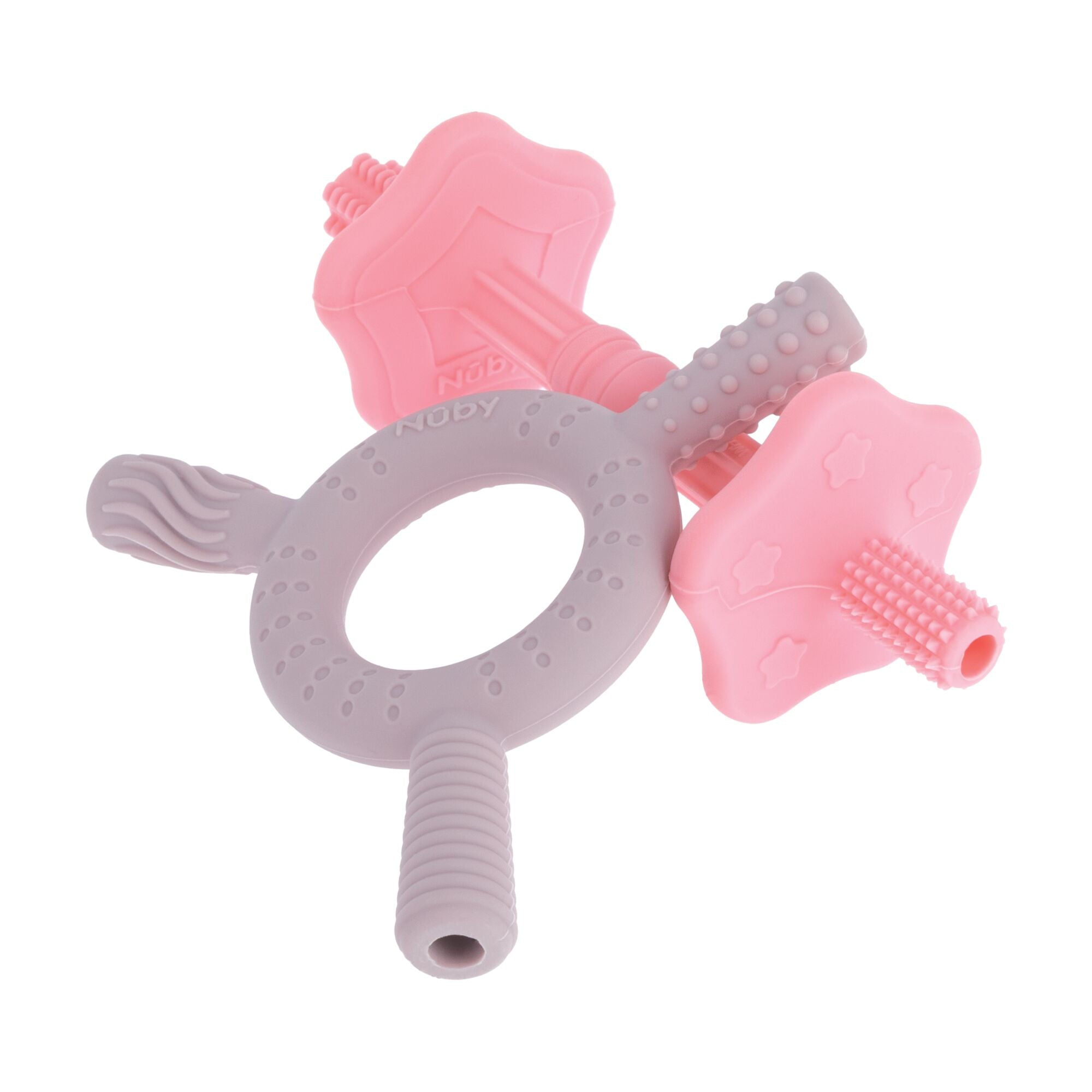 Hollow Sensory Tube Teethers | Pink/Plum (XLOH)