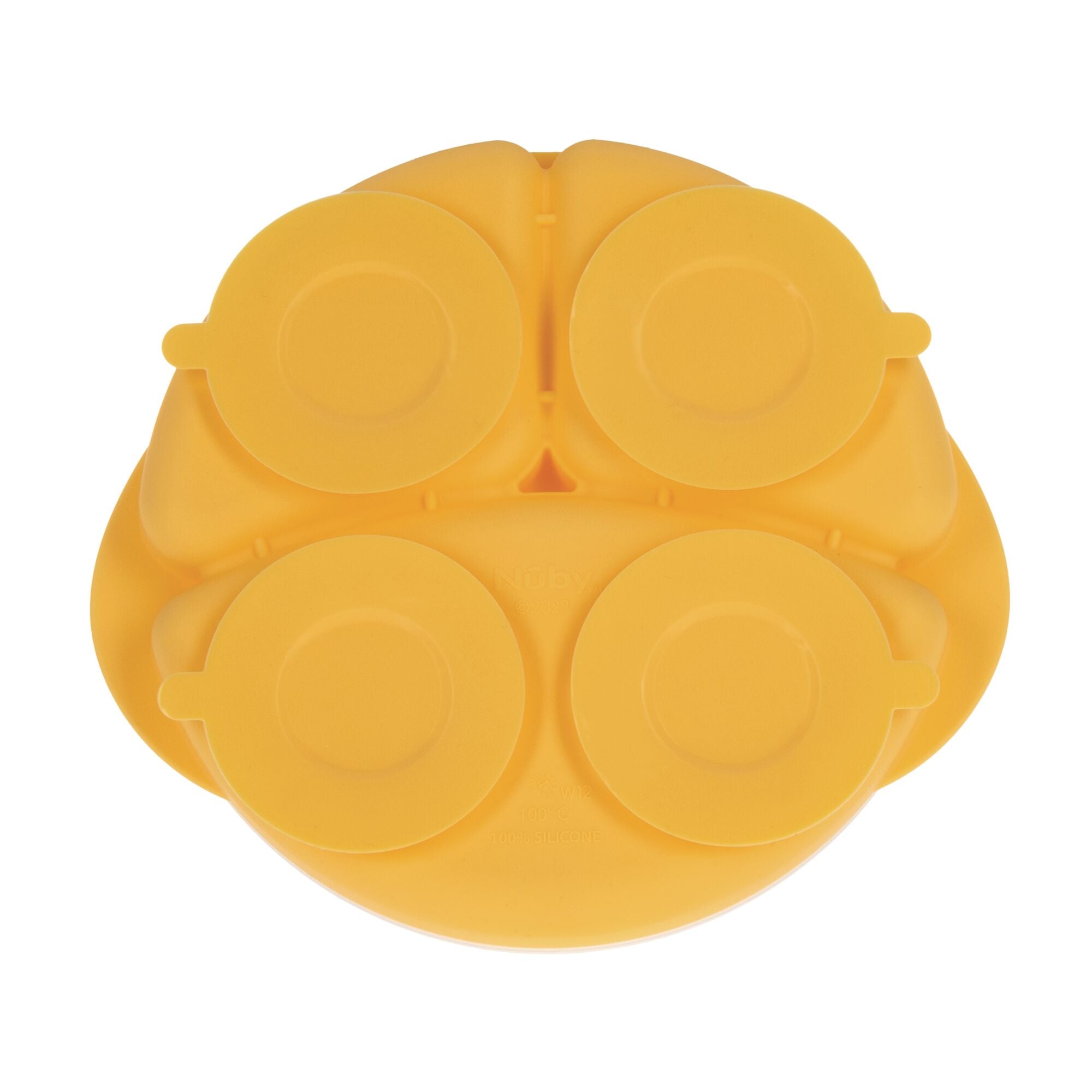 Round Silicone Suction Plate & Lid (2 Pack) | Blue / Yellow (O8DN)