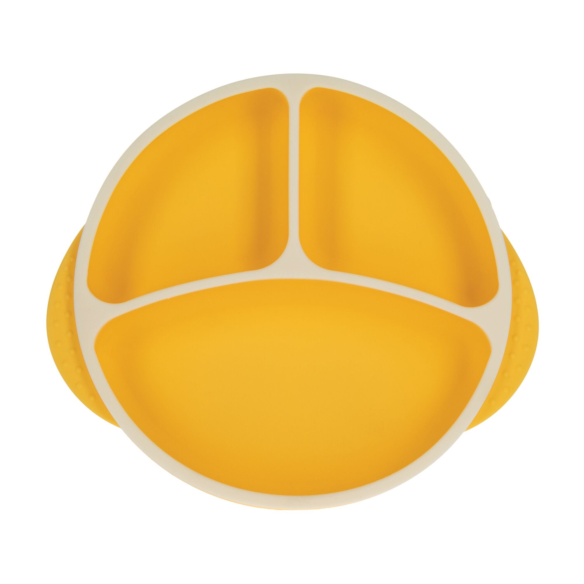 Round Silicone Suction Plate & Lid (2 Pack) | Blue / Yellow (O8DN)