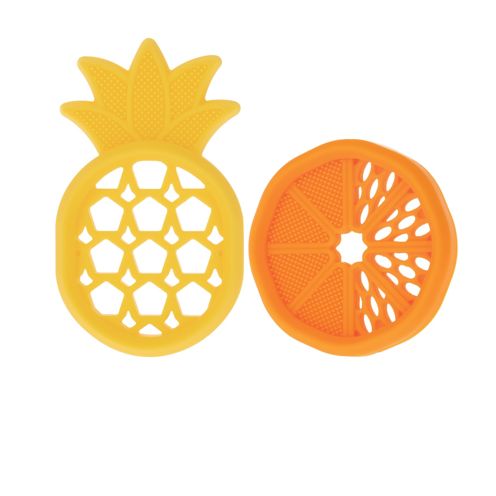 Silicone Mini Teethers (2 Pack) | Orange & Pineapple (1YIH)