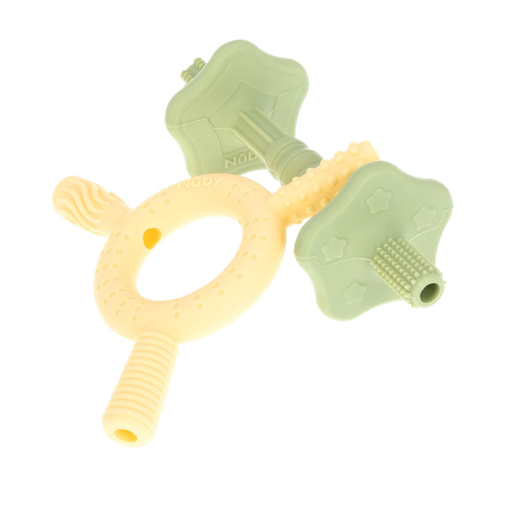 Hollow Sensory Tube Teethers | Green/Yellow (MA5C)