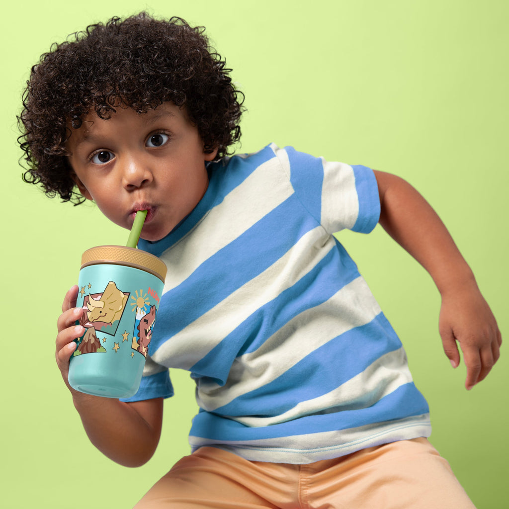 Thirsty Kids Flexstraw Stainless Steel Cup | Dinosaurs (RFWY)