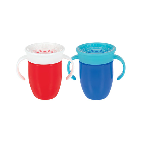 360 Wonder Cup with Handles (2 Pack - 5 oz) | Blue/Red (FQSU)